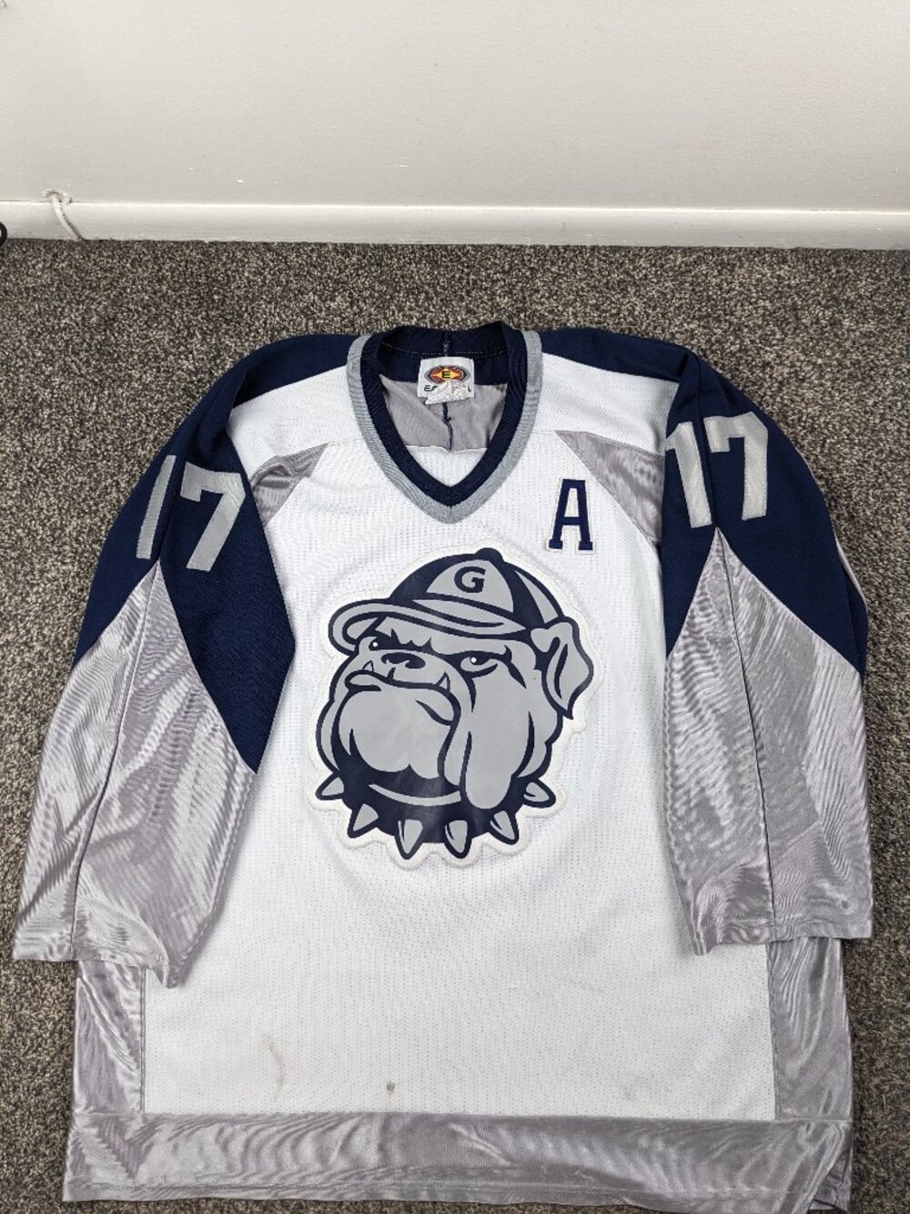 Vintage Game Worn Georgetown Hoyas Ice Hockey Jersey Easton Authentic Mens XL